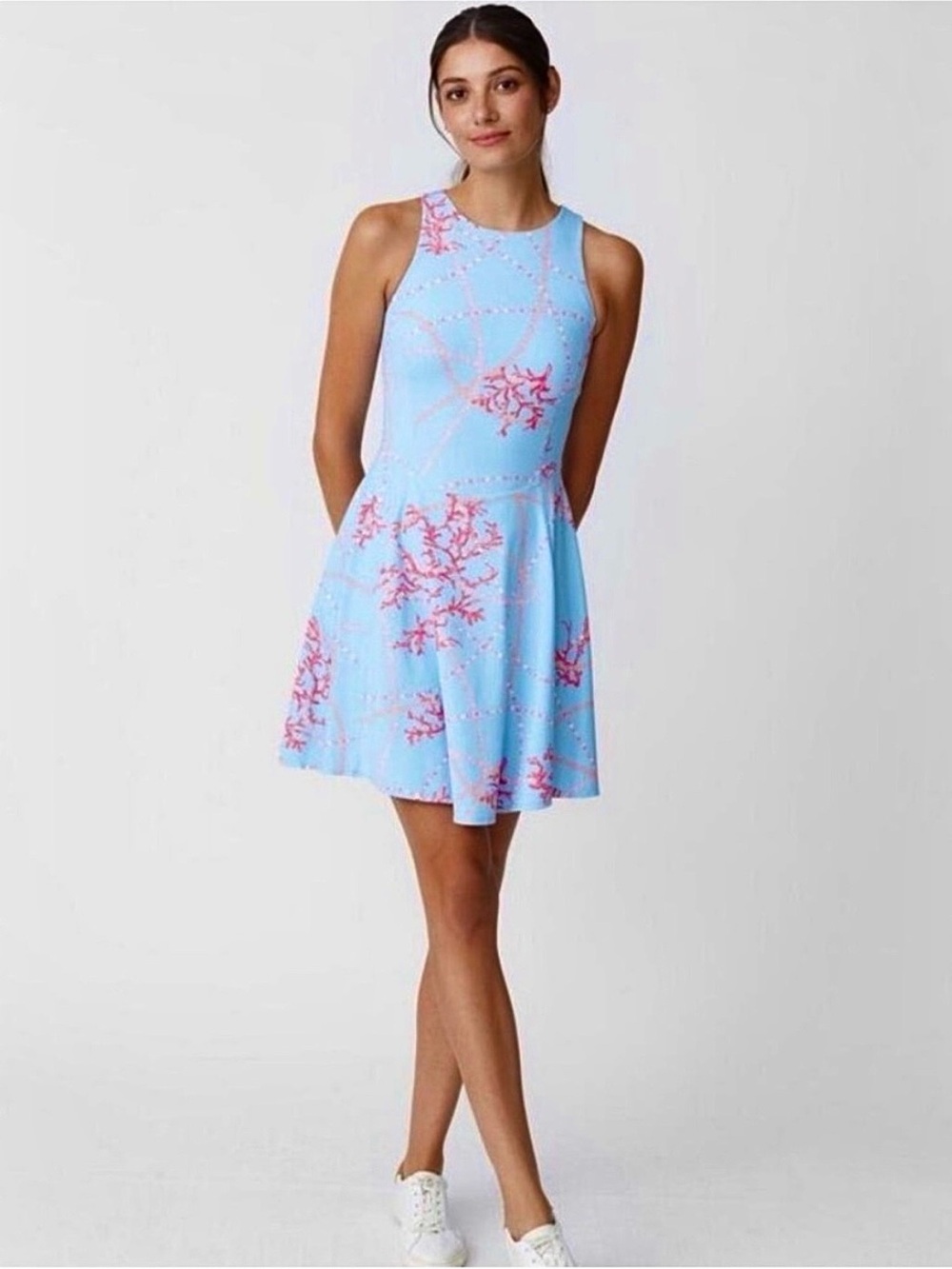 J McLaughlin Turnberry Coral Print Skort Dress